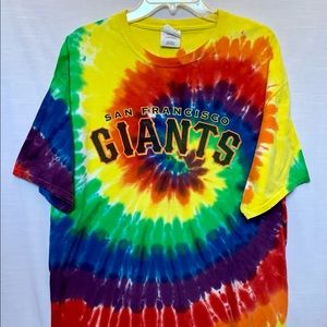 San Francisco Giants Pride Tye-dye MLB Baseball T-Shirt | Size XL. 32L  23W